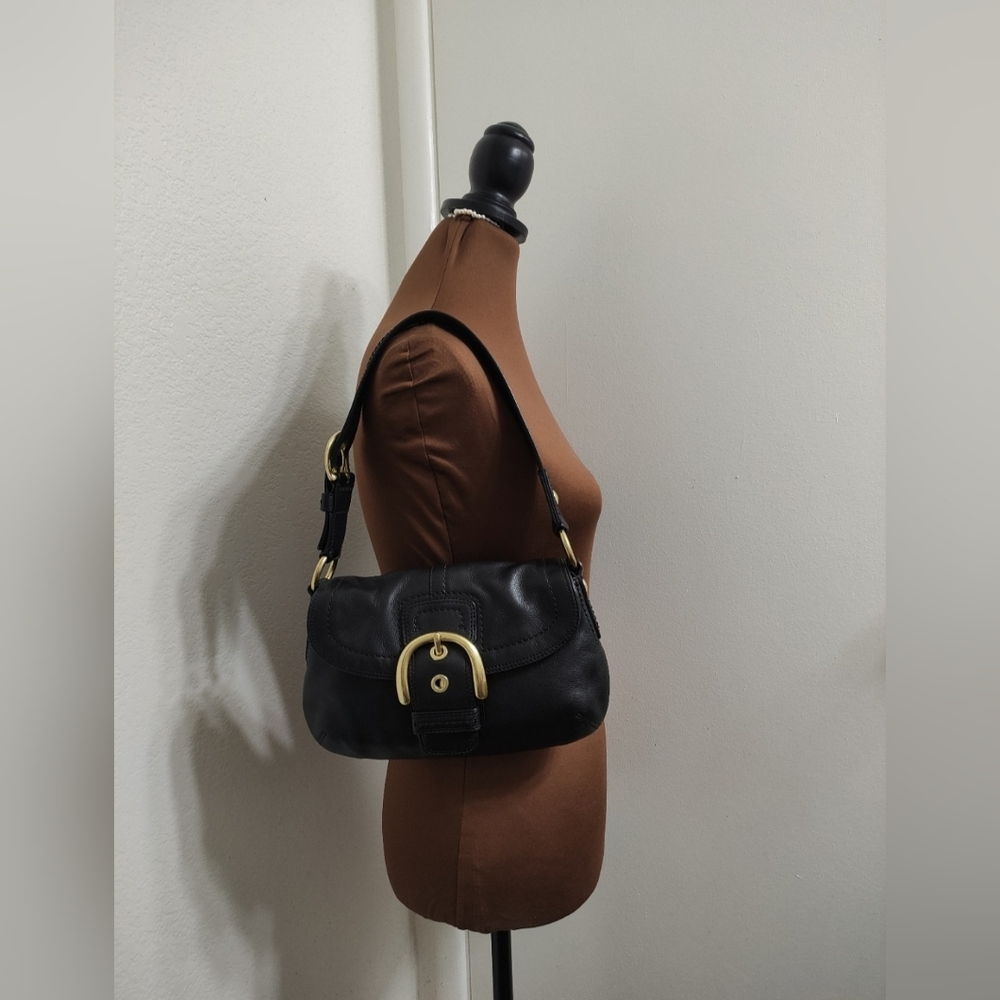 Coach F11840 Soho Leather Shoulder Bag Black Y2K - Picture 7 of 12